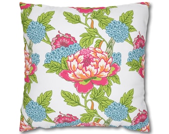 Cojín decorativo floral, cojín botánico vintage, cojín decorativo de estilo cottagecore con motivos de jardín.