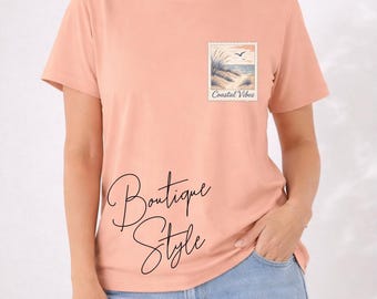 Coastal Vibes Palm Tree Ocean Sunset Tee: Vintage Beach Graphic Shirt