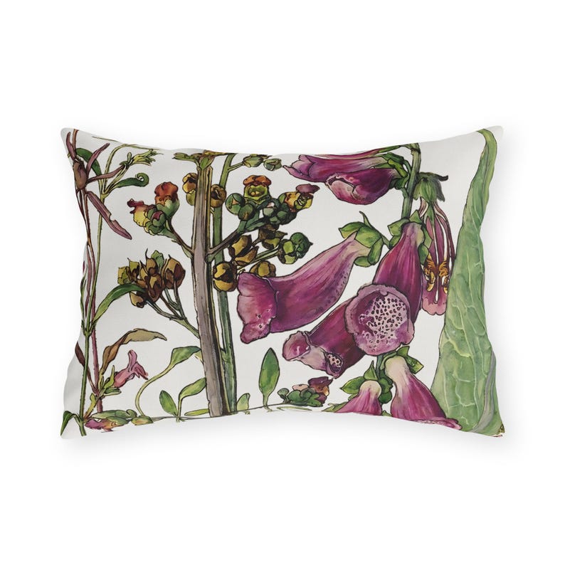 Wild Flowers Outdoor Pillow, UV-Resistant Spun Polyester Cushion image 5