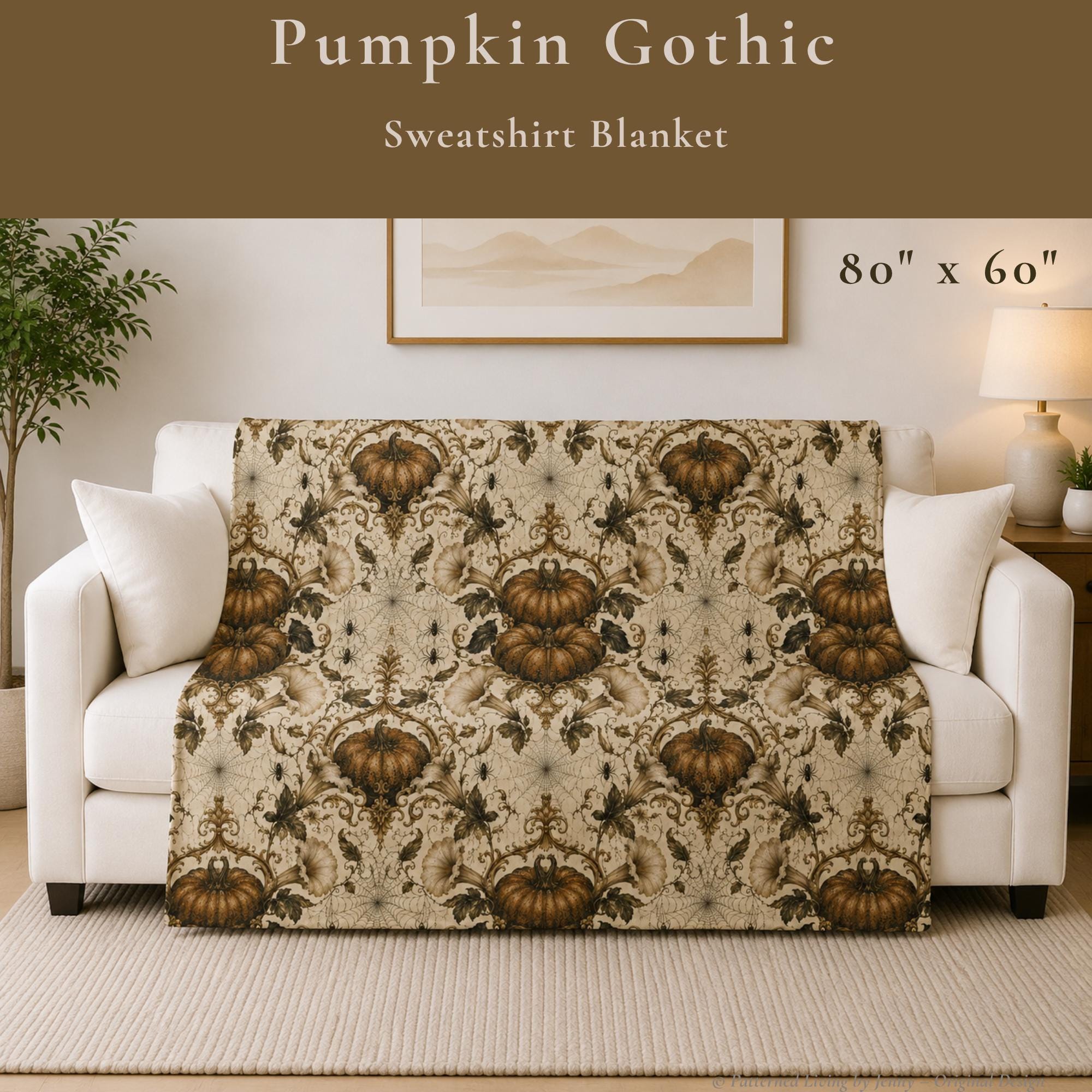 Gothic spider and web sweatshirt blanket
