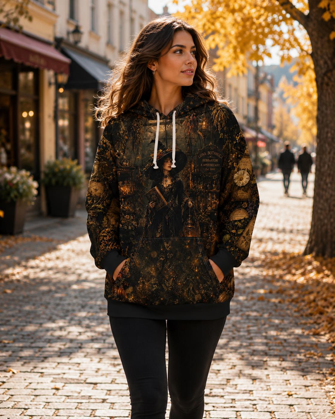 Dark academia apothecary botanical all-over print hoodie
