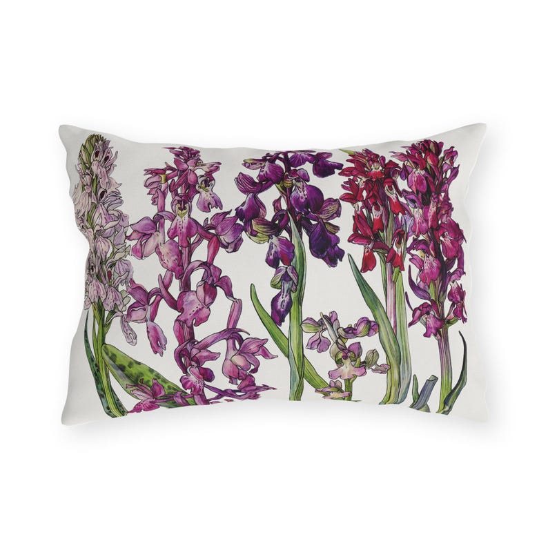 Wild Flowers Outdoor Pillow, UV-Resistant Spun Polyester Cushion image 6