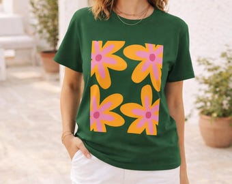 Bold Floral Graphic Tee: Maximalist Dopamine Dressing Top