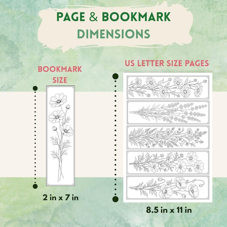 Printable Floral Bookmark Coloring Pages, 15 Botanical Bookmarks ...