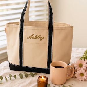 Custom Canvas Sailboat Tote Bag: Personalized Bridal Party Gift