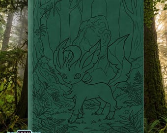Leafeon Pokémon laser engraved card binder