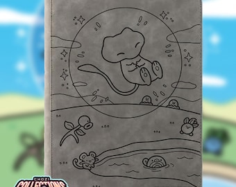 Bubble Mew laser engraved card binder, 9 pocket standard binder size, Pokémon binder made to order