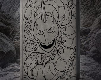 Pokémon Onix laser engraved card binder, 9 pocket standard binder size