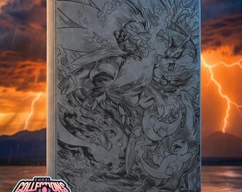 Mega Charizard X EX card art laser engraved card binder, 9 pocket standard binder size, Pokémon binder made to order