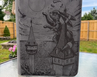 Umbreon (Moonbreon) laser engraved card binder, 9 pocket standard binder size, Pokemon binder made to order