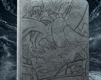Lugia (in storm) laser engraved card binder, 9 pocket standard binder size, Pokémon binder made to order