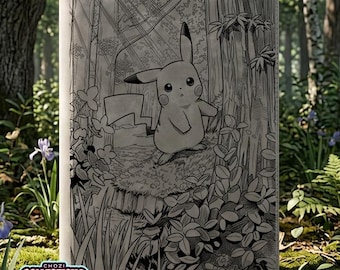 Pikachu EX card art laser engraved card binder, 9 pocket standard binder size, Pokémon binder made to order