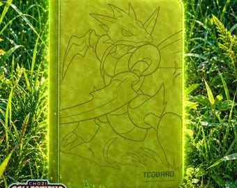 Pokémon Scyther laser engraved card binder, 9 pocket standard binder size