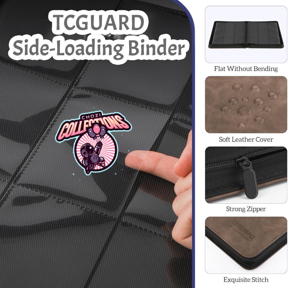 binder bending cards Rieton 36-Pocket Ringless Trading Card Tec cover Laser Engraved Pokmon TCG Card
