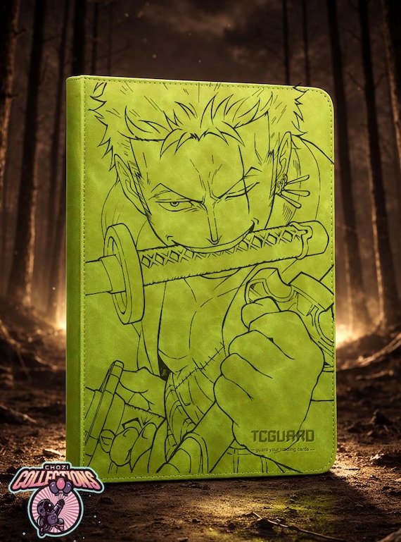 Roronoa Zoro One Piece laser engraved card binder, made to order, standard size