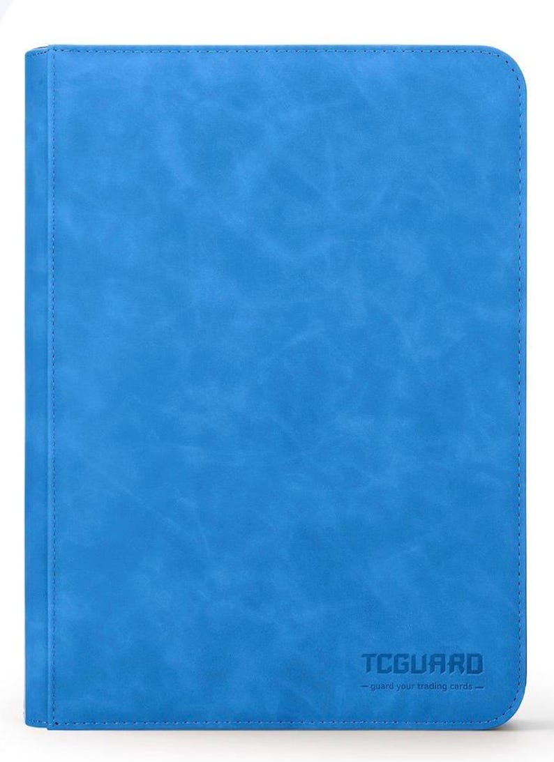 May include: A vibrant blue card binder with a textured finish. The binder features a stitched spine and rounded corners. The text "TCGUARD - guard your trading cards -" is printed in white at the bottom.