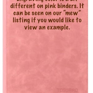 May include: A pink binder with the text "Engraving colour is a bit different on pink binders. It can be seen on our 'mew' listing if you would like to view an example." The binder has the brand name TCGUARD.