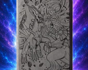 Pokémon Dialga and Palkia laser engraved card binder, 9 pocket standard binder size