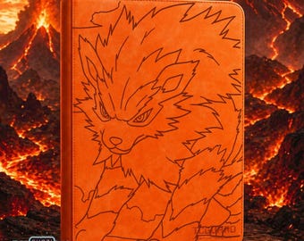 Pokémon Arcanine laser engraved card binder, 9 pocket standard binder size