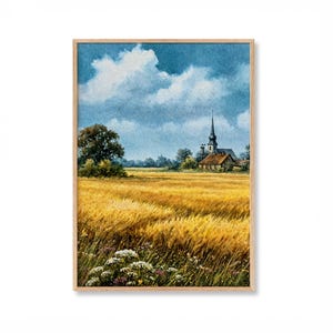 Polish Countryside Watercolor Print | Poland Rural Travel Poster | Heritage Travel Wall Art | Nature Lover Gift