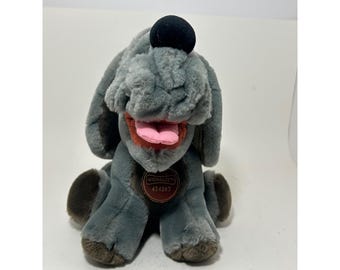 Vintage Falten Hunde Plüsch The Heritage Collection Grey Bloodhound Welpe 454267