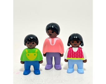 Playmobil 1.2.3 Familie Figuren Set Mutter Junge Mädchen Afroamerikaner 3er Set Spielzeug Lot