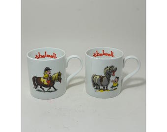Thelwell Pony Club Tassen 2er Set Greys Shenstone England Vintage Pferde Comic Tasse