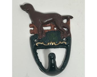 Vintage Gusseisen Labrador Retriever Hundewandhaken Rustikale Hüttenhüttendekor 15 cm