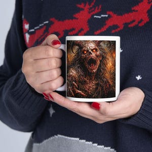 Zombie Horror Coffee Mug Burning Hell Demon Undead Gift For Horror Fan