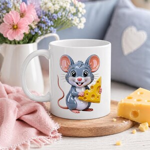 Cute Grey Cartoon Mouse. Funny Gift for Animal Lovers