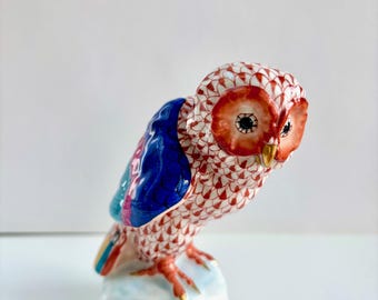 ヘレンド　鳥　陶器置物 ヴィンテージ ヘレンド ロスチャイルド 鳥のモチーフ 小物入れ 蓋付き