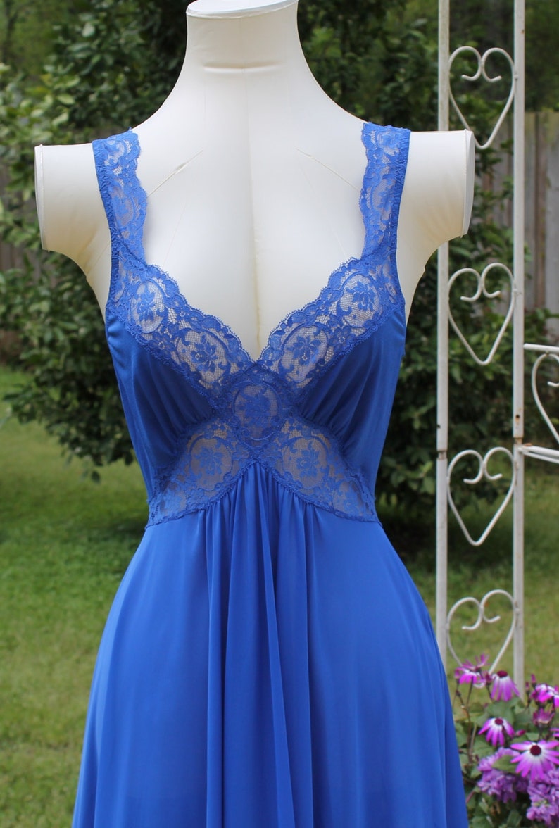 Vintage Olga Style Long Nightgown Bodysilk Bodice 160 inch | Etsy