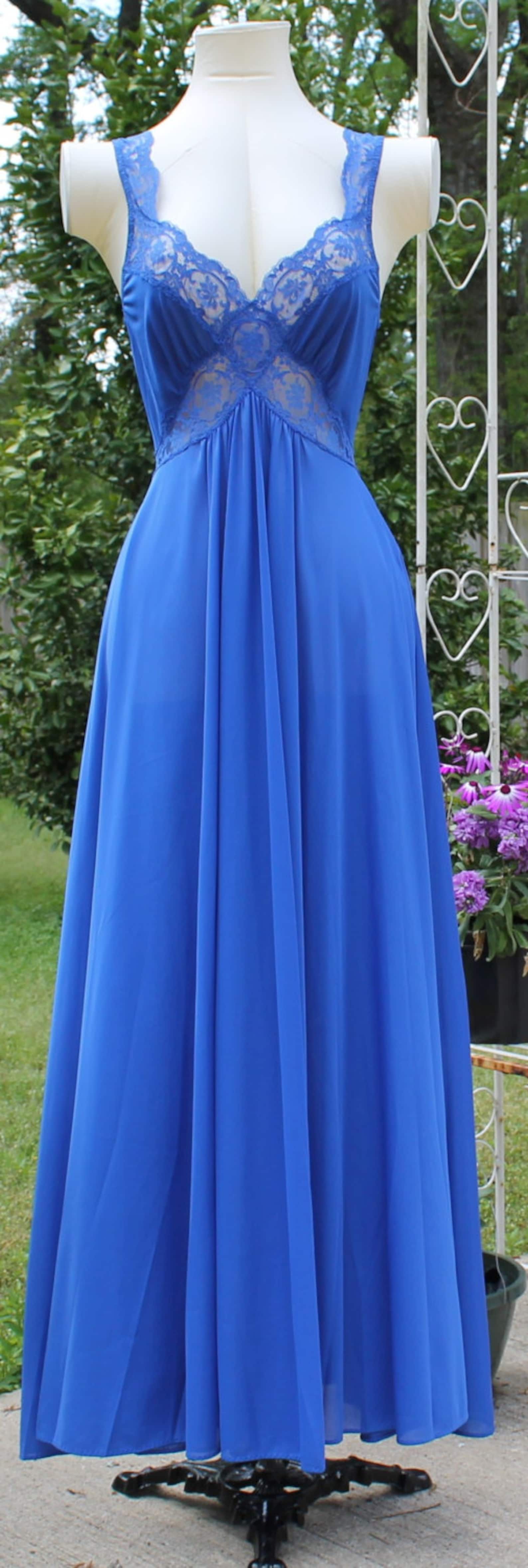 Vintage Olga Style Long Nightgown Bodysilk Bodice 160 inch Etsy