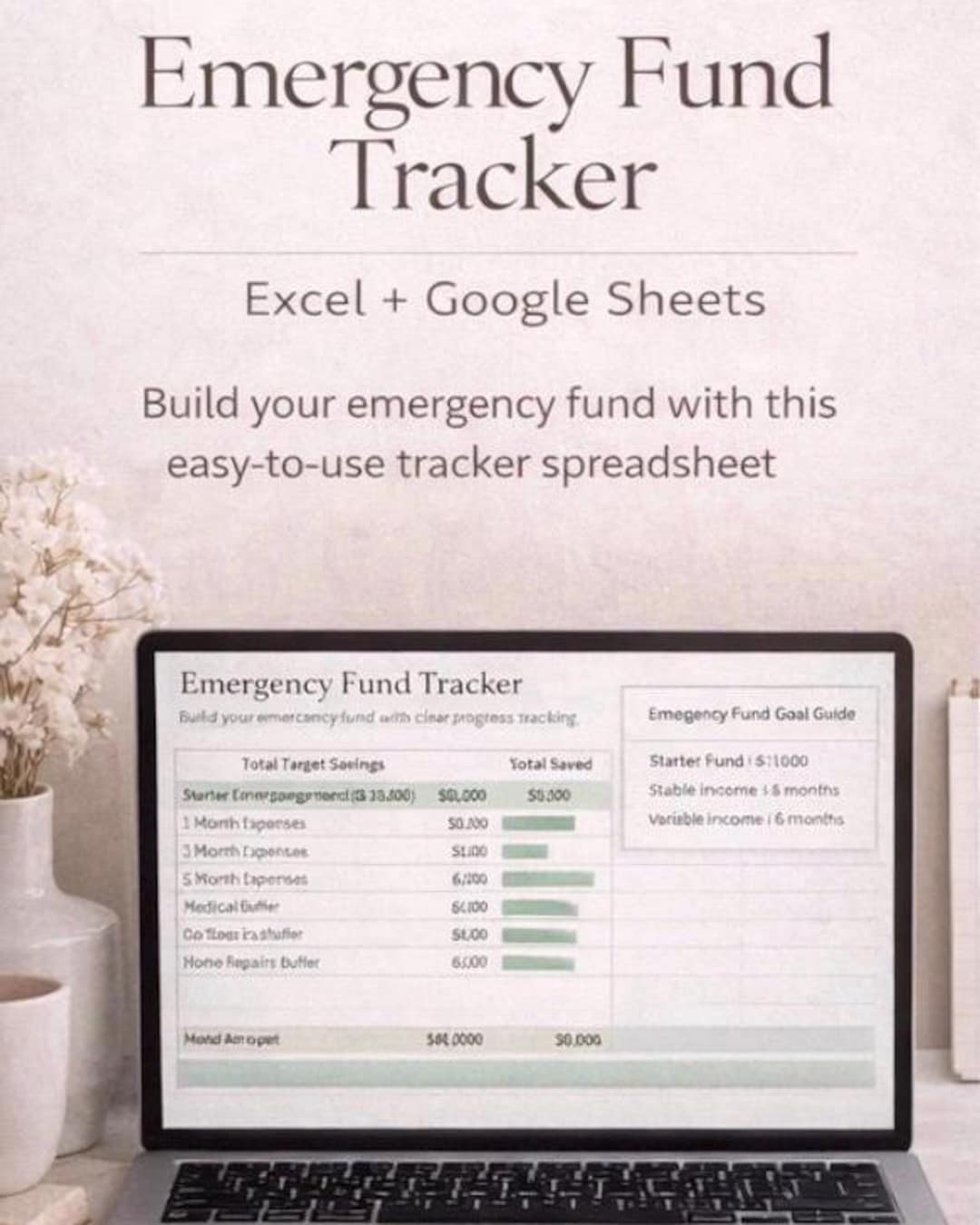 Emergency Fund Tracker Excel | Emergency Savings Spreadsheet | 3–6 ...