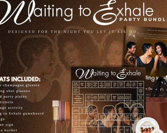Pacchetto festa "Waiting to Exhale", Sorellanza, Gioco alcolico, Serata tra ragazze, Serata cinema, Festa di compleanno, Serate di giochi per adulti, Tema cinematografico