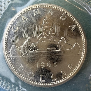 1.11 Troy Ounces Silver. 1965 Canada Uncirculated Mint Set - Original Cello Wrap & Envelope