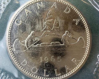 1.11 Troy Ounces Silver. 1965 Canada Uncirculated Mint Set - Original Cello Wrap & Envelope