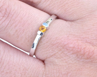 Citrine Ring, November Birthstone Ring, Birthstone Jewelry, Sterling Silver Ring, Gemstone Jewelry, Yellow Gemstone,