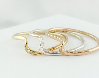 Stackable Ring Set, Thin Stacking Ring Pack, Gold Ring, Minimalist Ring, Thin Ring Band