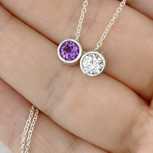 Two Birthstone Necklace Etsy