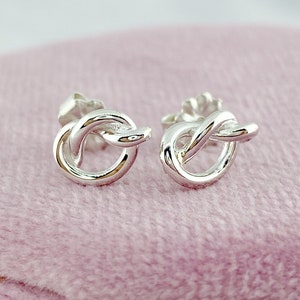 Sterling Silver Love Knot Earrings Silver Stud Earring Knot - Etsy