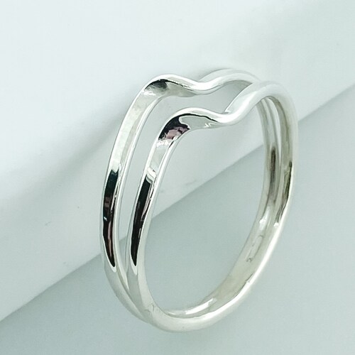 Double Wave Ring Wave Band Silver Jewelry Sterling Silver - Etsy