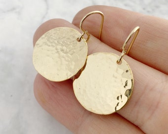 hammered disk earrings