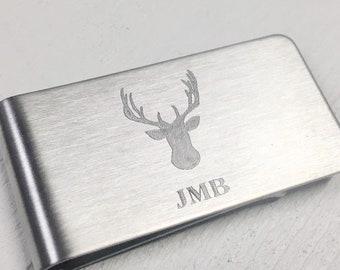 Deer Head Money Clip for Dad, Father's Day Gift, Personalized Money Clip, Engraved Money Clip, Groomsmen Gift, Gift for Dad