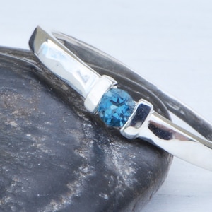 December Birthstone Ring made of Sterling Silver and Blue Topaz image 1