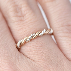 Gold and Silver Ring, Mixed Metal Twist Ring, Twisted Ring, Twisty 1