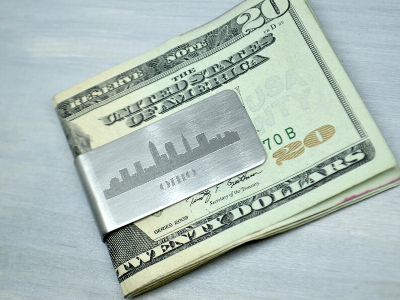 Cleveland Skyline Money Clip Personalized Money Clip Etsy - image 0
