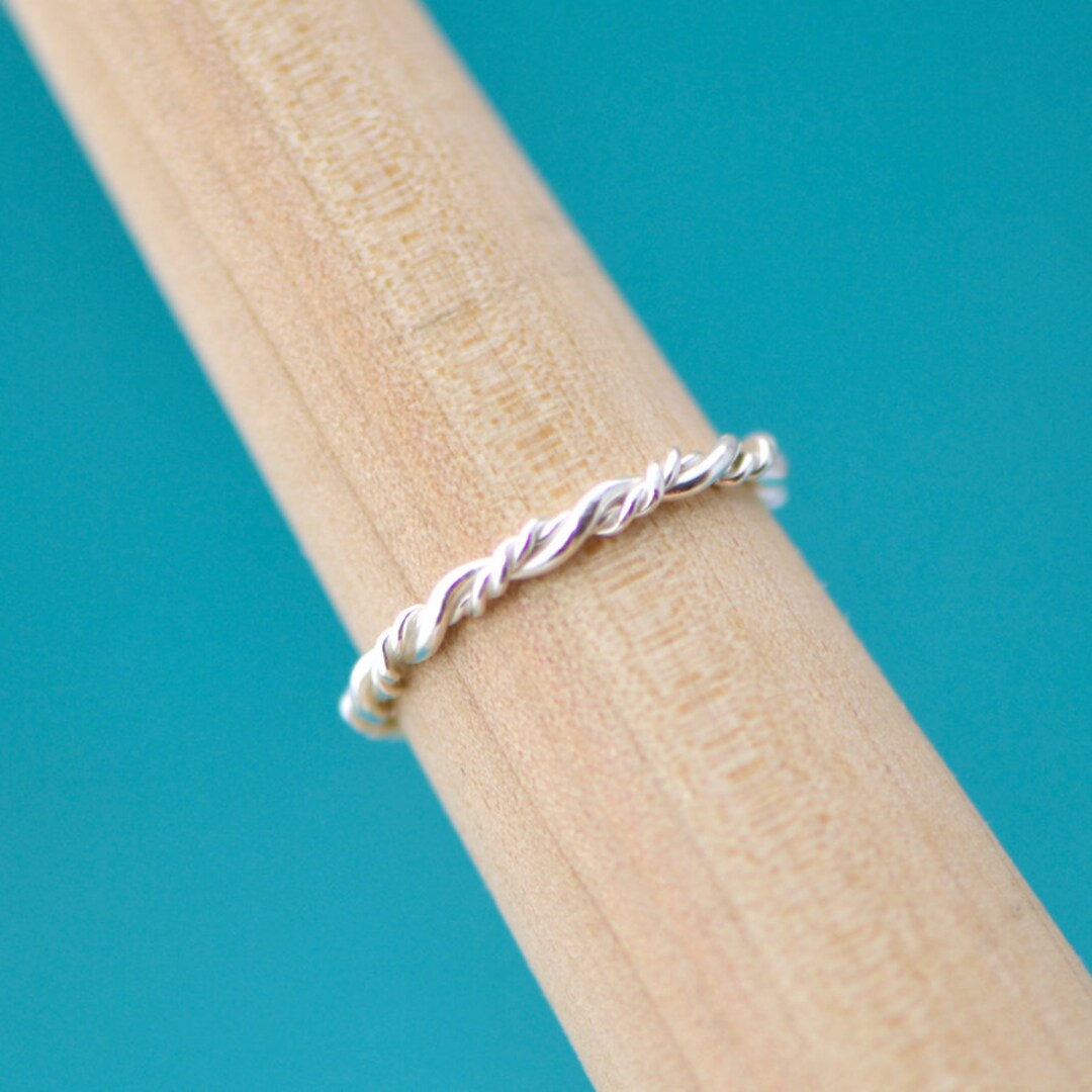 Twisted Ring Band Braided Ring for Women Silver Rope Ring Etsy