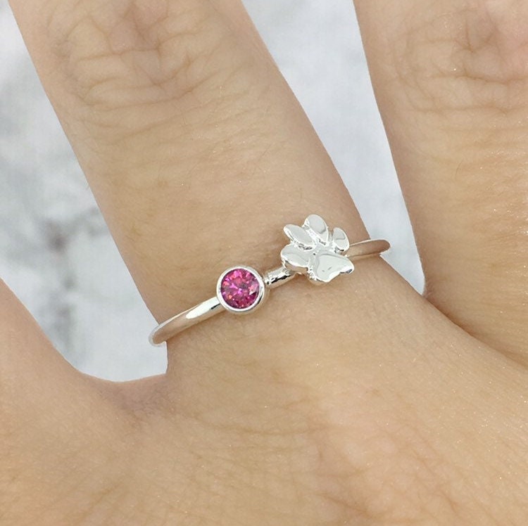 Dog birthstone rings sale