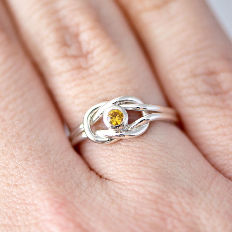December Birthstone Ring Knot Promise Ring Friendship Ring Etsy